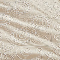 مفرش صيفي مزدوج مطرز فاخر 12 قطعة - سينيا - بيج غا...