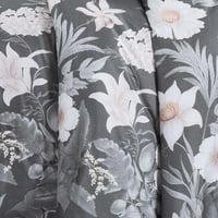 مفرش صيفي مفرد ونص وجهين 4 قطع - سيلون -رمادي غامق...