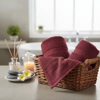 منشفة قطن - روماريسا - مقاس وسط - 70*140 - احمر