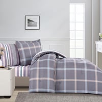 مفرش صيفي مفرد ونص 4 قطع - اليساندرا - رمادي - ابي...