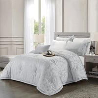 مفرش صيفي مزدوج جاكار 7 قطع - كلارا - رصاصي