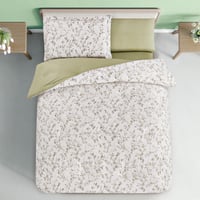 مفرش قطن صيفي مفرد ونص ٤ قطع - نولين -سكري - اخضر