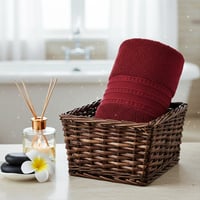 منشفة قطن - سولافين - مقاس كبير - 100*200 -احمر