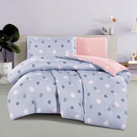 مفرش صيفي مفرد ونص 4 قطع - اليساندرا - رصاصي - ورد...