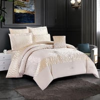 مفرش صيفي مزدوج جاكار 7 قطع - اوريانا -بيج غامق