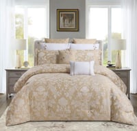 مفرش صيفي فاخر كوين جاكار مطرز 8 قطع – رومينا - بي...