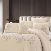 مفرش قطن مطرز حشوة متحركة صيفي مزدوج 9 قطع - لينوف...