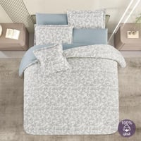 مفرش قطن صيفي مزدوج 8 قطع - زافيرا - سكري - رمادي