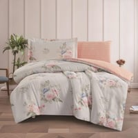 مفرش صيفي مفرد ونص 4 قطع - ليتون - كريمي - زهري فا...