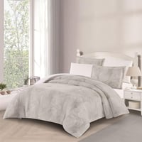 مفرش شتوي مخمل فرو مقاس كوين 6 قطع - فيرون - رصاصي...