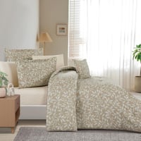 مفرش قطن صيفي مزدوج 8 قطع - زافيرا - بيج مشجر - اخ...