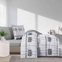 مفرش صيفي مفرد ونص 4 قطع - اديلين - رصاصي - رمادي