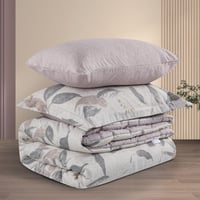 مفرش صيفي مفرد ونص 4 قطع - ليتون - كريمي - رمادي ف...