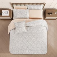 مفرش قطن صيفي مزدوج 8 قطع - زافيرا -اف وايت - بيج