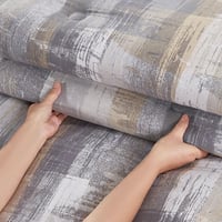 مفرش قطن صيفي مقاس كوين 8 قطع - فيوليتا - رمادي فا...