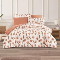 مفرش شتوي مخمل مقاس كوين 6 قطع - اودري - أبيض - خو...