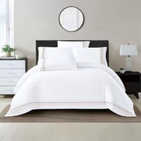 مفرش فندقي مزدوج حشوة متحركة 7 قطع - ألورا - ابيض