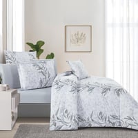 مفرش صيفي مزدوج وجهين ٧ قطع - اوركا - ابيض - رصاصي