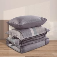 مفرش صيفي مفرد ونص 4 قطع - ليتون - رمادي فاتح - رم...