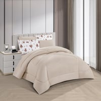 مفرش صيفي مفرد ونص 4 قطع - غاردينا -ابيض - بيج