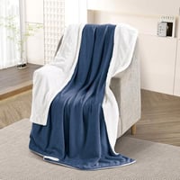 بطانية مخمل وفرو ماريو 200 × 230 - كحلي