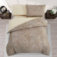 مفرش قطن صيفي مفرد ونص 4 قطع - فاليريا - بني - كري...