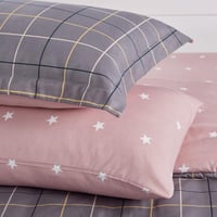 مفرش صيفي مفرد ونص 4 قطع - ليتون - رمادي غامق - لح...