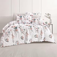 مفرش صيفي مزدوج 7 قطع - اوركا - ابيض - رصاصي