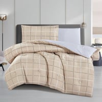 مفرش صيفي مفرد ونص 4 قطع - اليساندرا - بيج - رمادي