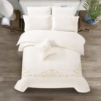 مفرش قطن مطرز حشوة متحركة صيفي مزدوج 9 قطع - لينوف...