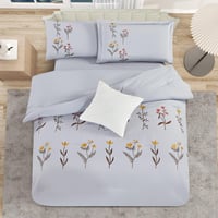 مفرش صيفي مفرد ونص مطرز فاخر 6 قطع - غراتسيا - رصا...