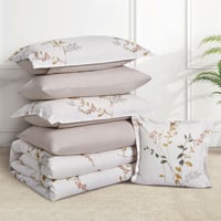 مفرش صيفي مقاس كوين وجهين ٧ قطع - فيفيان - كريمي -...