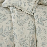 مفرش قطن صيفي مقاس كوين 8 قطع - نوفارين - بيج مشجر...