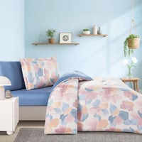 مفرش قطن صيفي مفرد ونص 4 قطع - فاليريا - كريمي - ك...