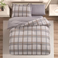 مفرش صيفي مفرد ونص 4 قطع - ليتون - كريمي - رصاصي