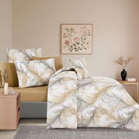 مفرش قطن صيفي مزدوج 8 قطع - افاليون -كريمي - بيج غ...