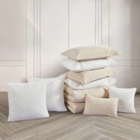 مفرش صيفي مزدوج مطرز فاخر 12 قطعة - سينيا - بيج غا...