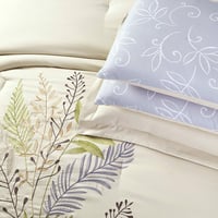 مفرش صيفي مزدوج مطرز فاخر 7 قطع - بروتي - بيج فاتح