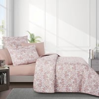 مفرش صيفي مزدوج حشوة مضغوطه 6 قطع - لونيا - كريمي...