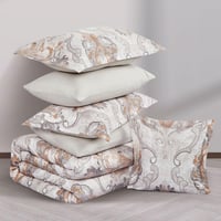 مفرش صيفي مزدوج وجهين ٧ قطع - اوركا -كريمي - بيج