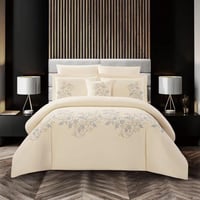 مفرش قطن مطرز حشوة متحركة صيفي مزدوج 9 قطع - لينوف...