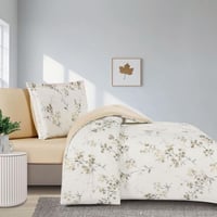 مفرش قطن صيفي مفرد ونص ٤ قطع - نولين -سكري - بيج