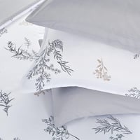 مفرش صيفي مقاس كوين وجهين ٧ قطع - ويلز - ابيض - رم...