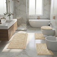 طقم سجاد حمام 4 قطع - مارفي - بيج