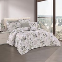 مفرش صيفي مزدوج 7 قطع - اوركا - رصاصي - اخضر فاتح