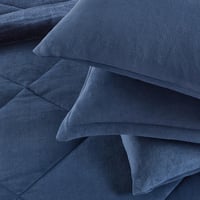 مفرش شتوي مخمل فرو مفرد ونص 4 قطع - ميرولينا - كحل...