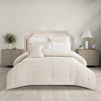 مفرش قطن صيفي مقاس كوين 8 قطع - نوفارين - بيج - اب...