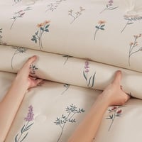 مفرش قطن صيفي مفرد ونص ٤ قطع - نولين - بيج - اخضر