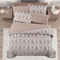 مفرش صيفي مزدوج حشوة مضغوطه 6 قطع - لونيا- كريمي -...