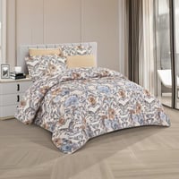 مفرش صيفي مزدوج 6 قطع - كاليندا - كريمي - بيج